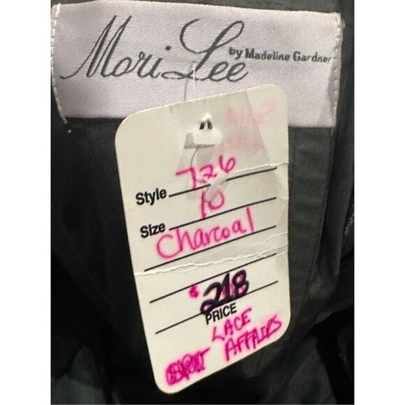 Morilee NWT size 10 strapless lace long dress in charcoal style 726 - Picture 5 of 6